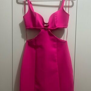 Zara Pink Front Detail Bodycon Dress
